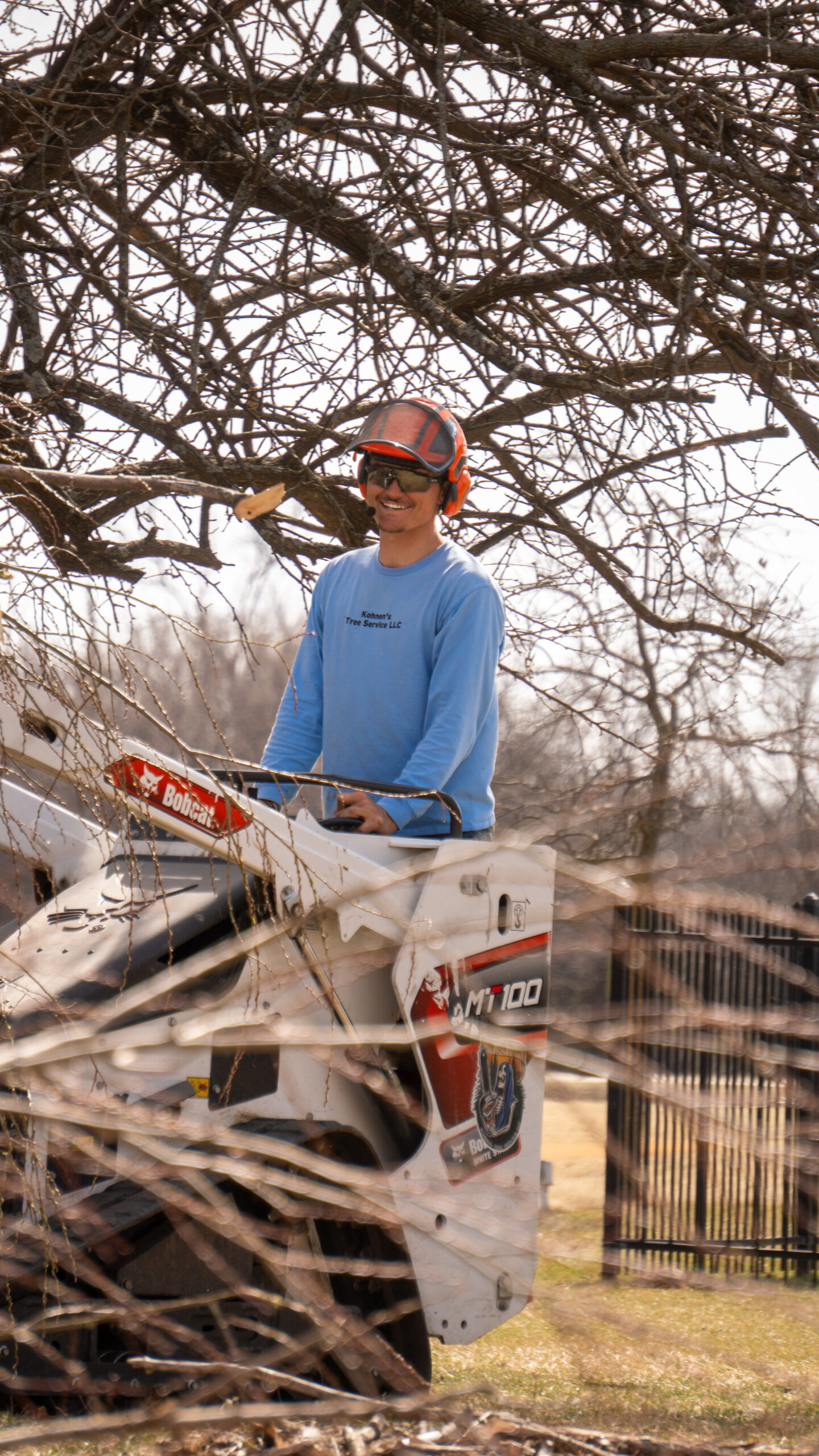 Joe Kohnen assessing a tree removal job on-site